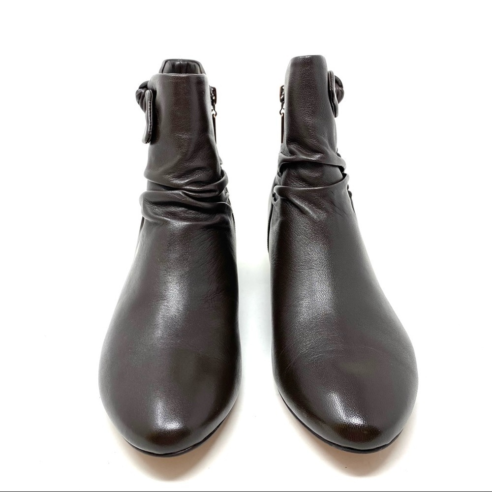 Antia leather Cindy ankle boots Mocha WIDE - Picture 3 of 8